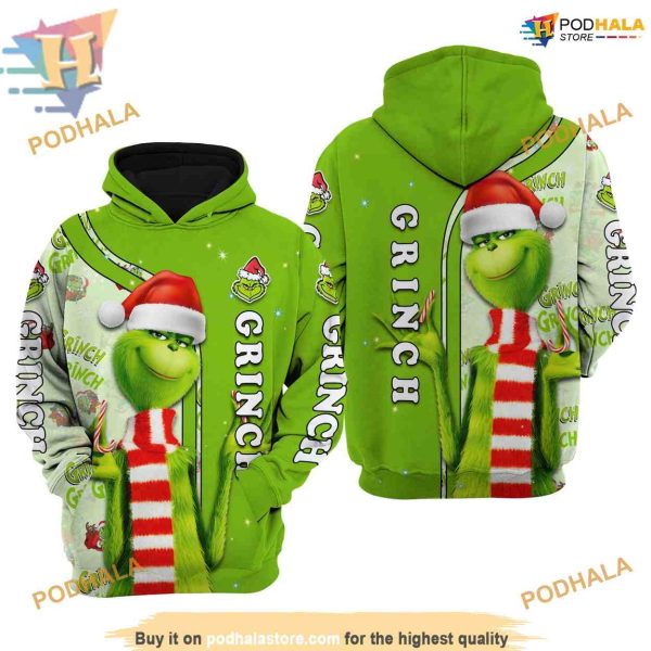 Grinch Green Disney AOP Hoodie, Creative Christmas Gifts Favorite