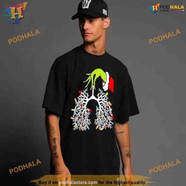 Grinch Hand Respiratory Therapist Christmas Gif Shirt For Women Men
