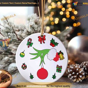 Grinch Holding Ball Ornament Christmas Grinch Tree Decorations 2