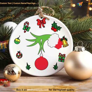 Grinch Holding Ball Ornament Christmas Grinch Tree Decorations 3