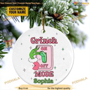 Grinch Mode On Personalized Decor Car Grinch Christmas Ornaments 2