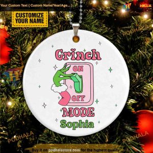 Grinch Mode On Personalized Decor Car Grinch Christmas Ornaments 3