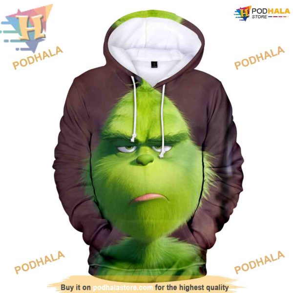 Grinch Monster Green 3D Sweatshirt, Ideal Funny Xmas Gifts