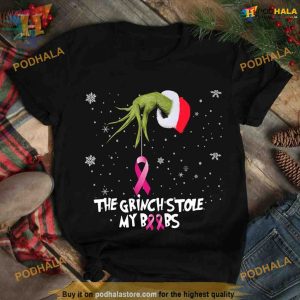 Grinch Pink Ribbon Christmas Shirt, Matching Family Xmas Shirt