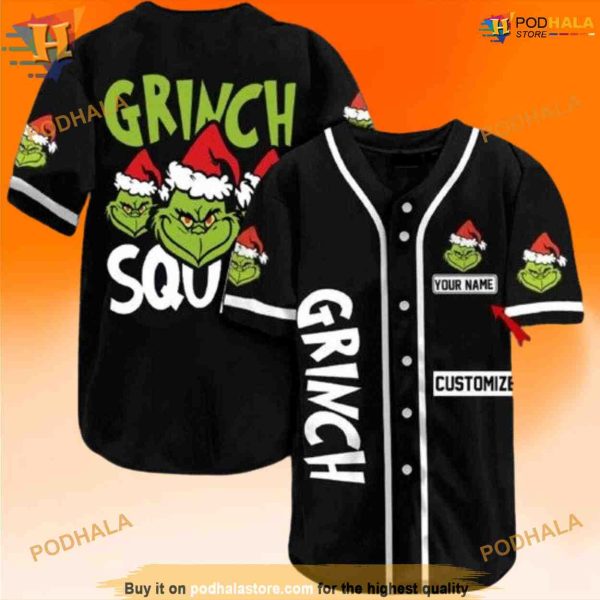 Grinch Squad Christmas Baseball Jersey, Grinchmas The Grinch Jersey, Xmas Gift