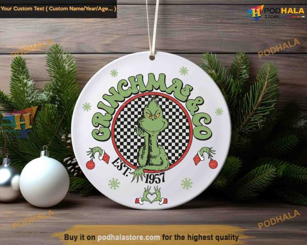 Grinchmas Co 1957 Decor, Classic Grinch Christmas Ornaments