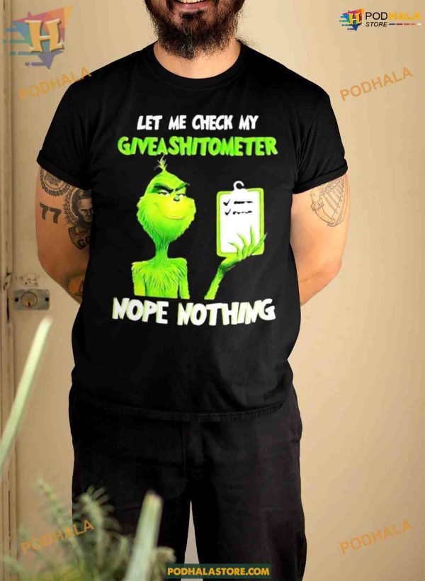Grinch’s Giveashitometer Christmas Shirt, Family Christmas Shirt Ideas