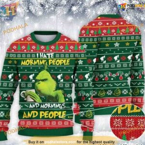 Grinch's Morning Humbug Ugly Christmas Sweater, The Perfect Funny Xmas Gift