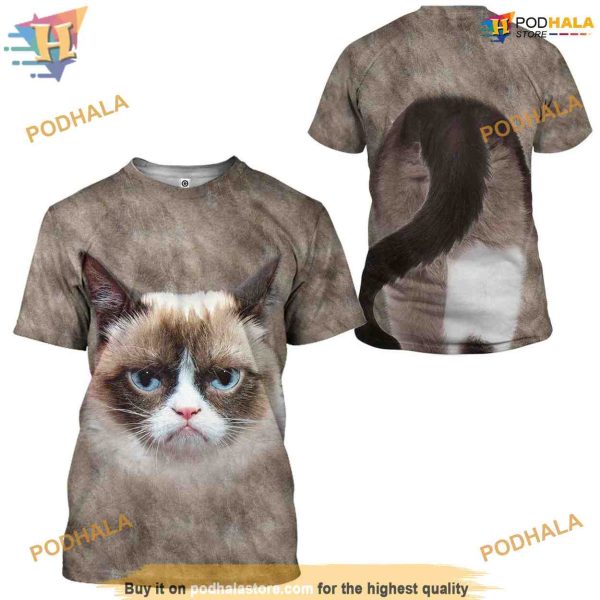 Grumpy Cat Full All Over Printed Funny Animal 3D Hoodie Sweatshirt