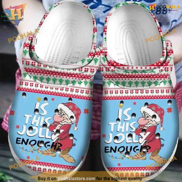 Grumpy Dwarf Ugly Pattern Christmas Crocband Crocs, Funny Christmas Gifts