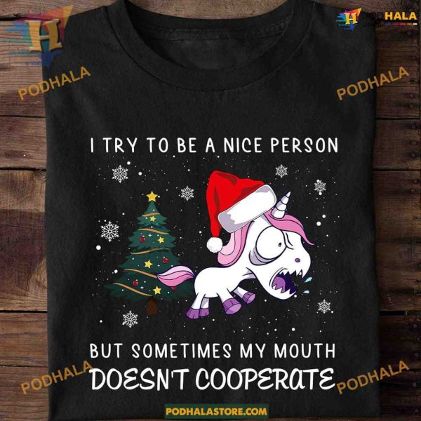 Grumpy Unicorn Christmas Gift Tee, Funny Christmas Gift Ideas