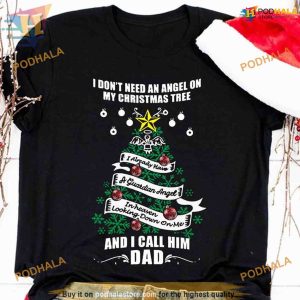 Guardian Angel Dad Memorial Xmas Shirt, Matching Family Xmas Shirt