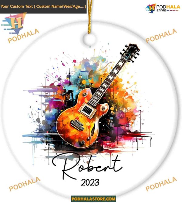 Guitar Christmas 2023 Ornament, Personalized Family Ornament, Music Lover Gifts