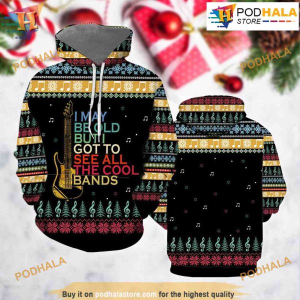Guitar Old Vintage 3D Hoodie Christmas, Funny Xmas Gifts