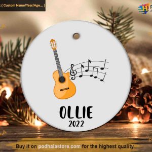 Guitarist's Holiday Keepsake, Personalized Family Name Ornaments