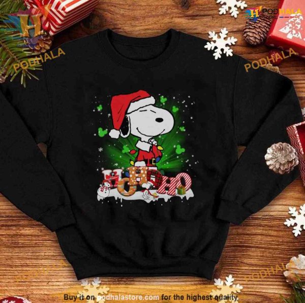 HO HO HO Snoopy and Disney Christmas Sweatshirt, Peanuts Gift