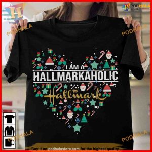 Hallmarkaholic's Christmas Heart Shirt, Ideal Funny Xmas Gifts