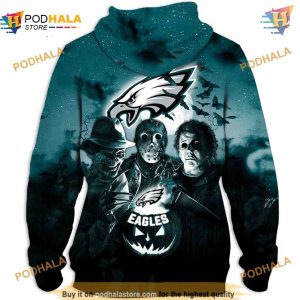 Halloween Horror Night Philadelphia Eagles 3D Hoodie NFL Eagles Apparel 2