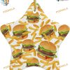 Hamburger & Fries Ornaments Personalized Star Porcelain for Family Christmas Trees