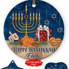 Hanukkah Ornaments Personalized, Chanukah Menorah Ceramic Tree Decor 2023