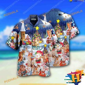 Happy Animals Christmas Aloha Shirt, Funny Christmas Idea