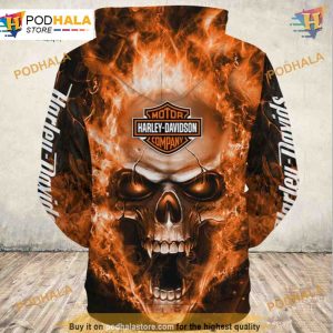 Harley Davidson Skull Graphic 3D Hoodie Trending Custom Sweatshirt 2