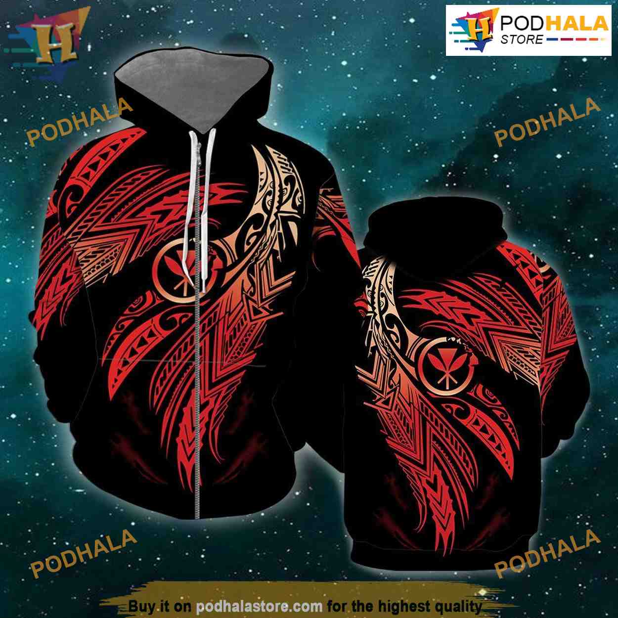 Hawaii Polynesian All Over Printed 3D Hoodie Sweatshirt Hawaii Polynesian All Over Printed 3D Hoodie Sweatshirt