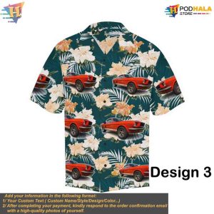 Hawaiian Car Pattern Shirt Custom Photo Muscle Car Lovers Birthday Gift 7