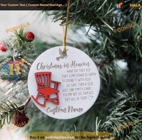 Heavenly Christmas Personalized Ornament, Remembrance & Peace