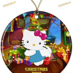 Hello Kitty Keepsake 2023 Personalized Family Christmas Ceramic Ornament