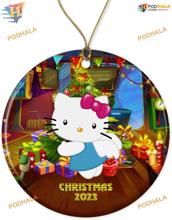 Hello Kitty Keepsake 2023 Personalized Family Christmas Ceramic Ornament