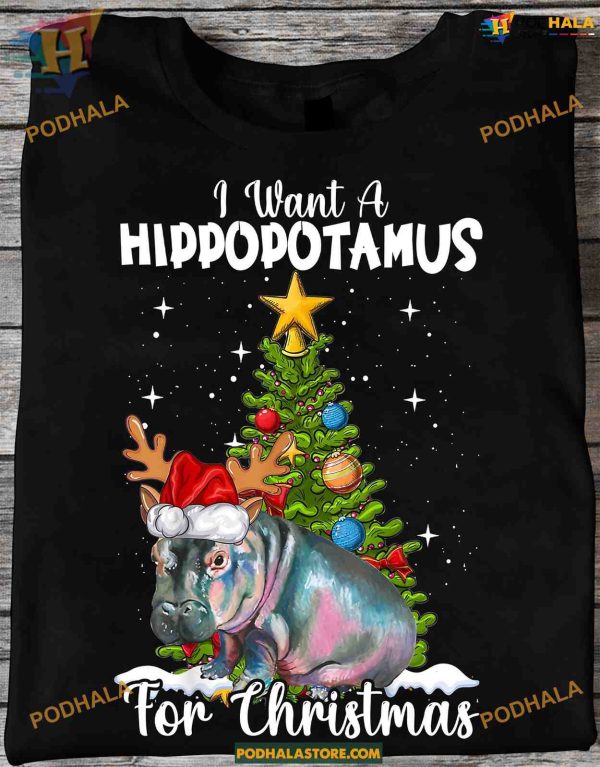 Hippopotamus Ugly Christmas Shirt, Best Family Christmas Gifts