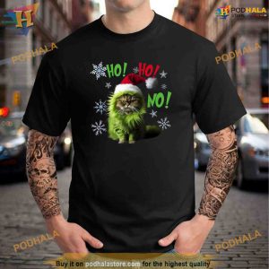 Ho Ho No Funny Bad Cat Christmas Shirt Hoodie