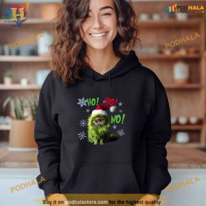 Ho Ho No Funny Bad Cat Christmas Shirt Hoodie 2