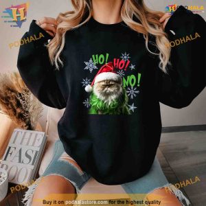 Ho Ho No Funny Bad Cat Funny Xmas Shirt Hoodie