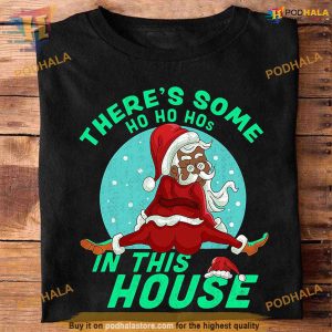 Ho Hos House Black Santa Shirt, Family Christmas Shirt Ideas
