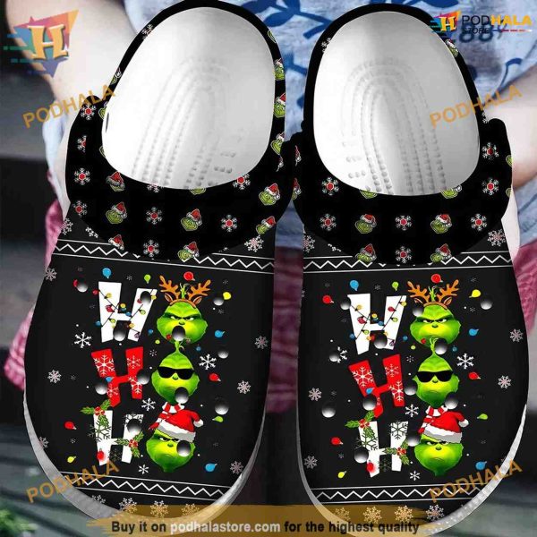 Hohoho Grinch Christmas Crocs, Funny Christmas Croc Shoes
