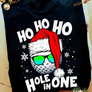 Hole in One Santa Golf Shirt, Family Christmas Shirt Ideas