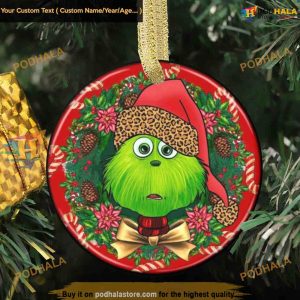 Holiday Grinch Ceramic Ornament Round, Durable Grinch Christmas Gifts