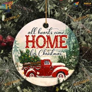 Home for Christmas 2023 Ornament, Red Truck Farmhouse Decor