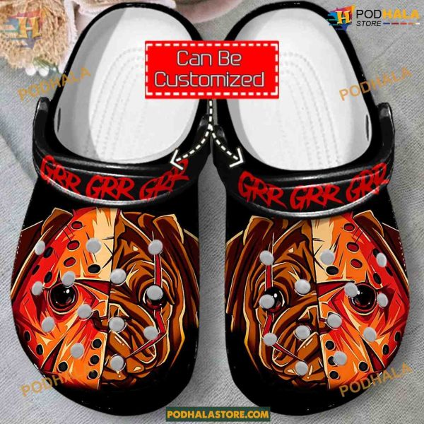 Honor Mask Pug Crocs Animal Print Dog Clogs, Unique Design