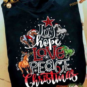 Hope & Love Christmas Horses Shirt, Matching Family Xmas Shirt