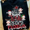 Hope & Love Christmas Milkcow Shirt, Family Christmas Shirt Ideas