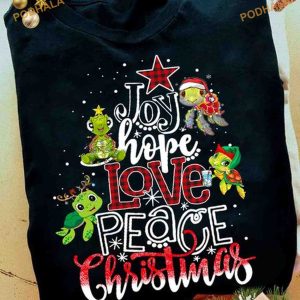 Hope & Love Sea Turtles Christmas Shirt, Matching Family Christmas Shirt