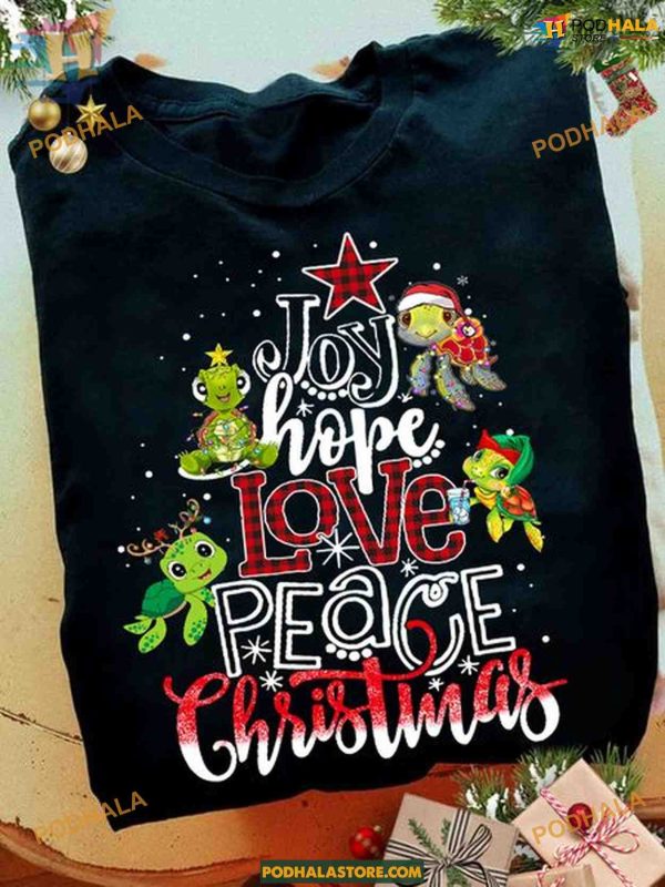 Hope & Love Sea Turtles Christmas Shirt, Matching Family Christmas Shirt