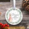 Hoppy Holidays Personalized First Christmas Decoration, Baby's Bunny Celebration