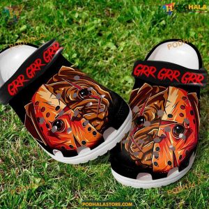 Horror Mask Pug Crocs Spooky Dog Clogs, Classic Halloween Shoes