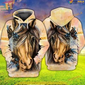 Horse Equestrian Love 3D Zip Hoodie, Funny Xmas Gifts