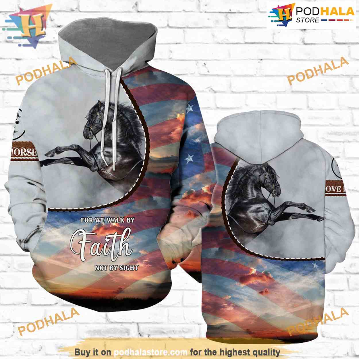 Horse For We Walk By faith Not By Sight 3D Hoodie Sweatshirt Horse For We Walk By faith Not By Sight 3D Hoodie Sweatshirt
