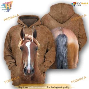 Horse Full All Over Printed Funny Animal 3D Hoodie Sweatshirt 1